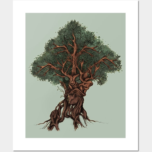 Tree of the Wild Whispers (Color) Wall Art by Mainahste